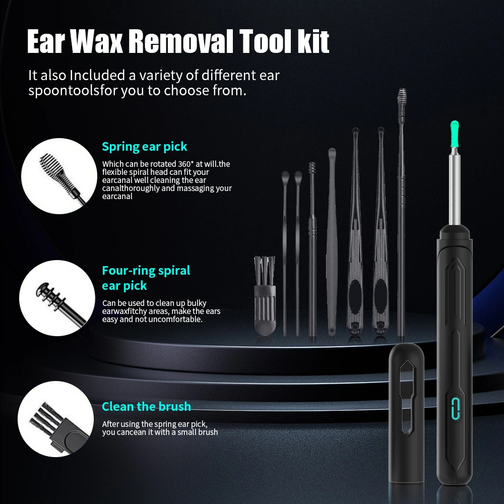 Ear Cleaner with Camera Set HD Ear Sticks Otoscope USB C Charging Endoscope Wax Removal Tool Earpick Ear Cleaning Set NK3 Pro - Image 2