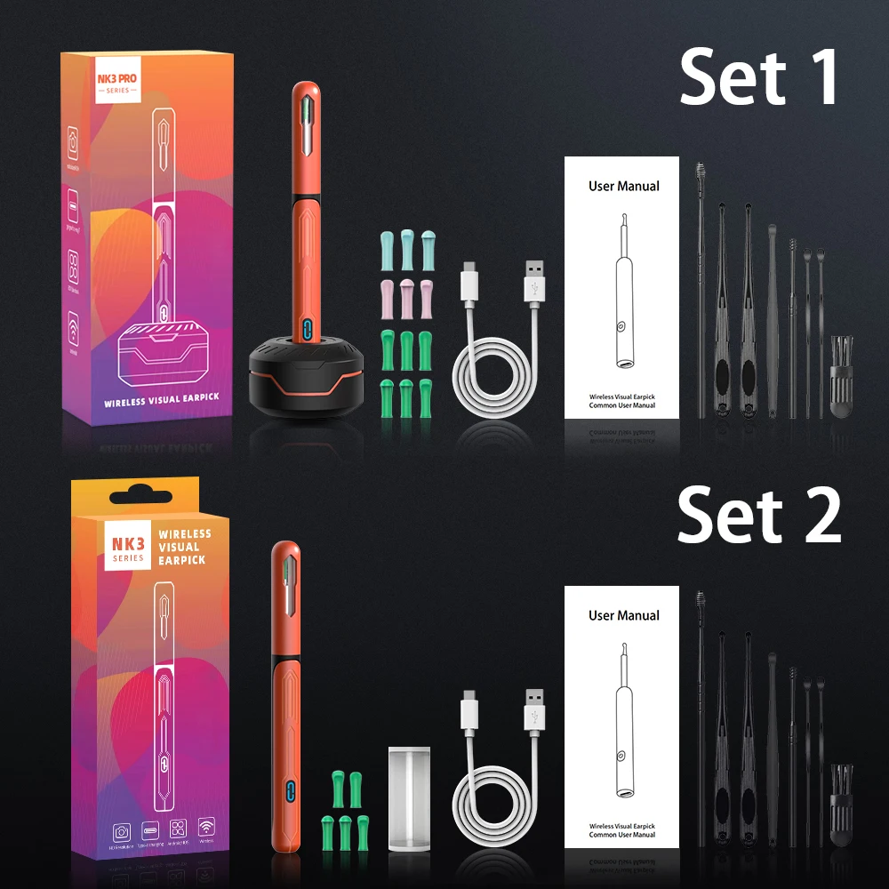 Ear Cleaner with Camera Set HD Ear Sticks Otoscope USB C Charging Endoscope Wax Removal Tool Earpick Ear Cleaning Set NK3 Pro - Image 6